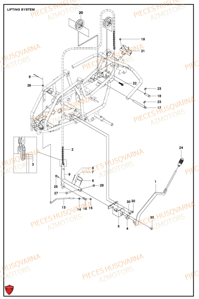 Levage De Tondeuse Et De Carter HUSQVARNA PIECES TONDEUSE AUTOPORTEE R112C5 RIDER HUSQVARNA