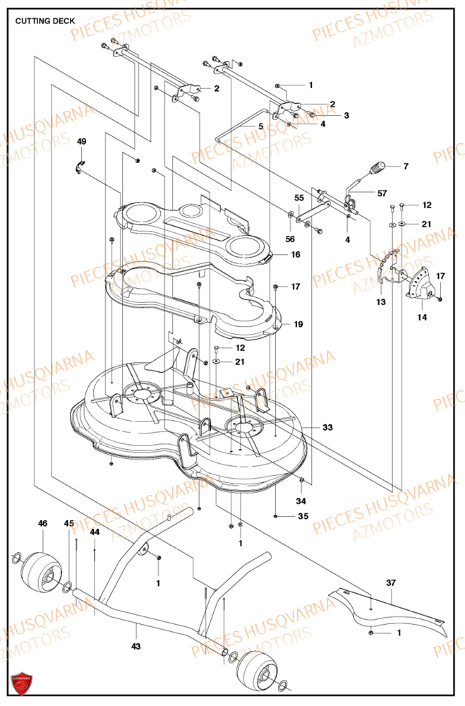 Carter De Tondeuse Coupe 1 HUSQVARNA PIECES TONDEUSE AUTOPORTEE R112C RIDER HUSQVARNA