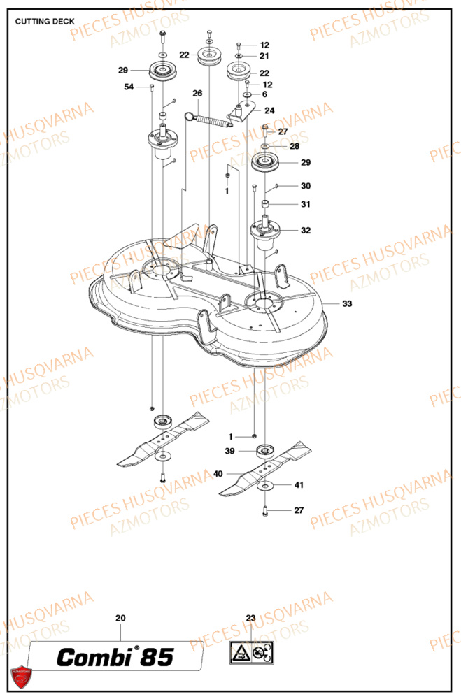 Carter De Tondeuse Coupe 2 HUSQVARNA PIECES TONDEUSE AUTOPORTEE R112C RIDER HUSQVARNA