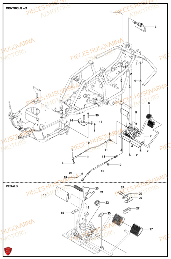 Commandes 2 HUSQVARNA PIECES TONDEUSE AUTOPORTEE R112C RIDER HUSQVARNA