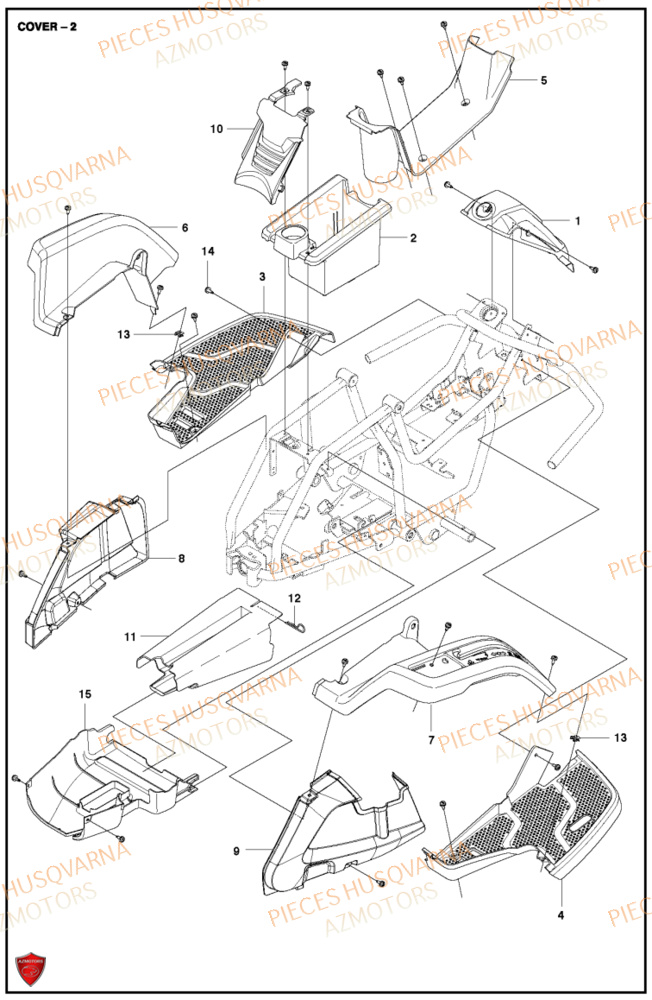 Couvercle 2 HUSQVARNA PIECES TONDEUSE AUTOPORTEE R112C RIDER HUSQVARNA