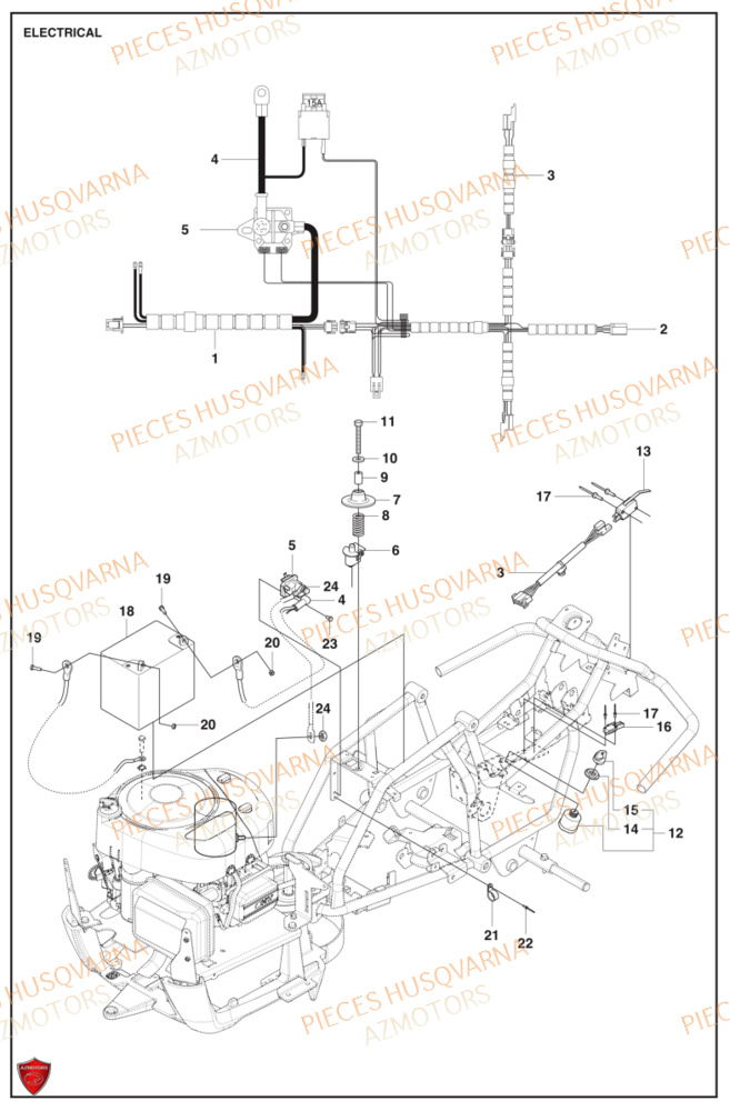 Electrique HUSQVARNA PIECES TONDEUSE AUTOPORTEE R112C RIDER HUSQVARNA