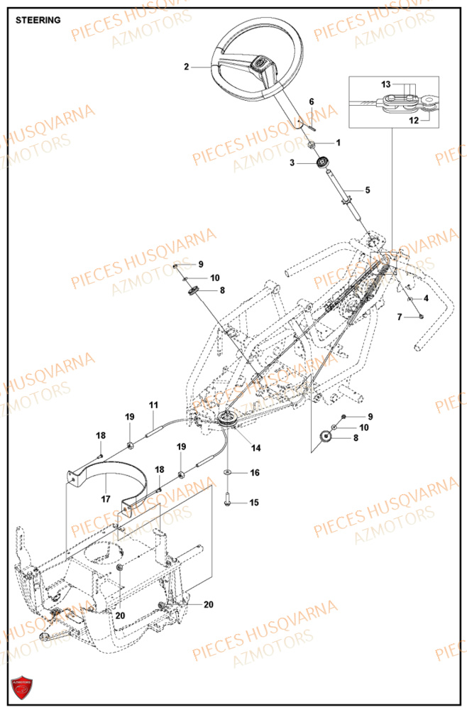 Direction HUSQVARNA PIECES TONDEUSE AUTOPORTEE R115C RIDER HUSQVARNA