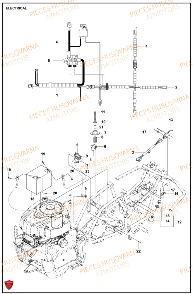 Electrique HUSQVARNA PIECES TONDEUSE AUTOPORTEE R115C RIDER HUSQVARNA