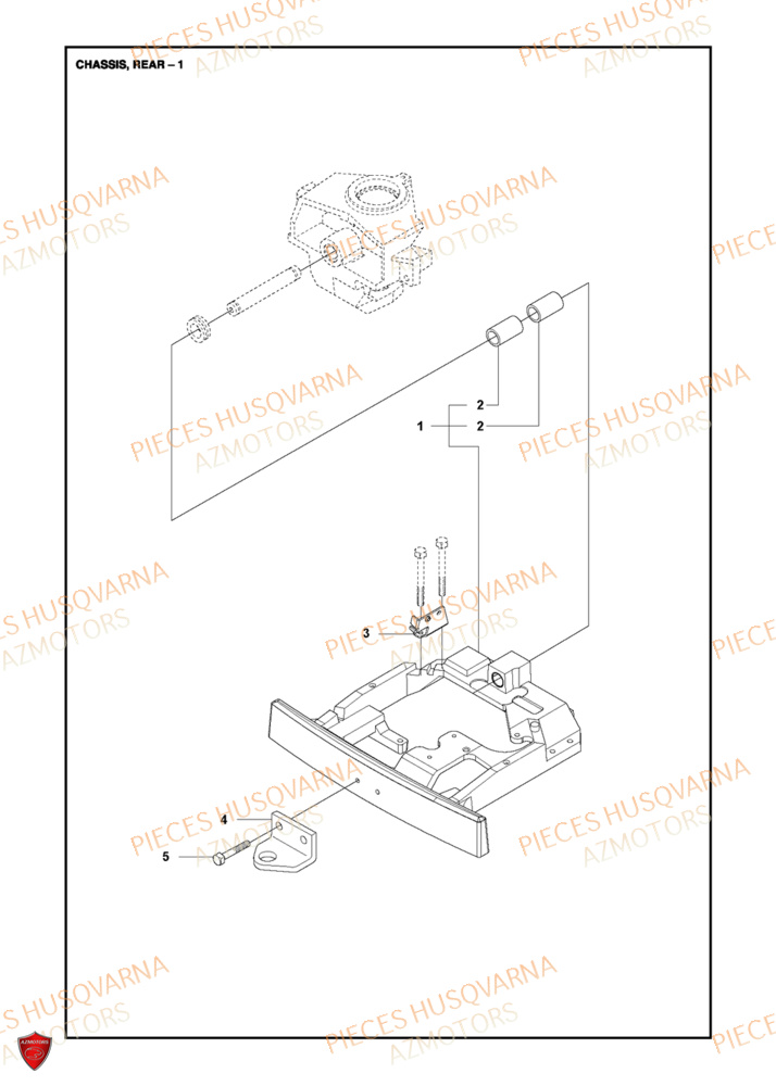 Arriere Du Chassis 1 HUSQVARNA PIECES TONDEUSE AUTOPORTEE R214C RIDER HUSQVARNA