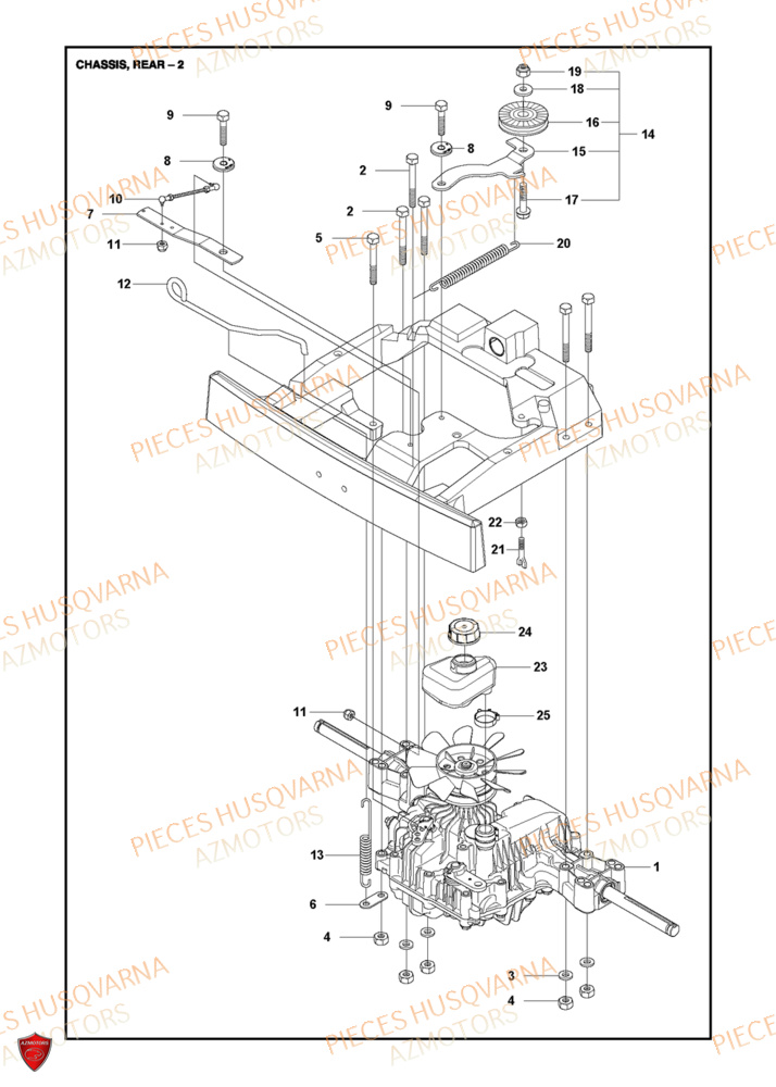 Arriere Du Chassis 2 HUSQVARNA PIECES TONDEUSE AUTOPORTEE R214C RIDER HUSQVARNA