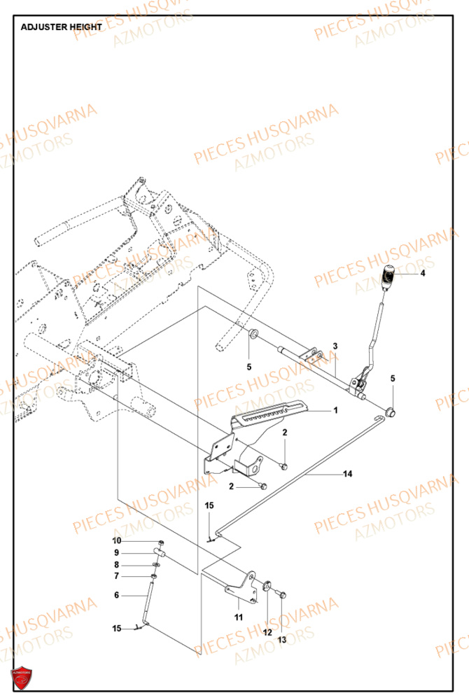 Reglage De La Hauteur HUSQVARNA PIECES TONDEUSE AUTOPORTEE R214C RIDER HUSQVARNA