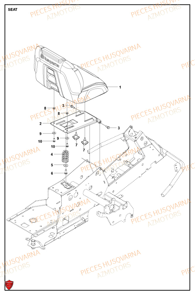 Siege HUSQVARNA PIECES TONDEUSE AUTOPORTEE R214C RIDER HUSQVARNA