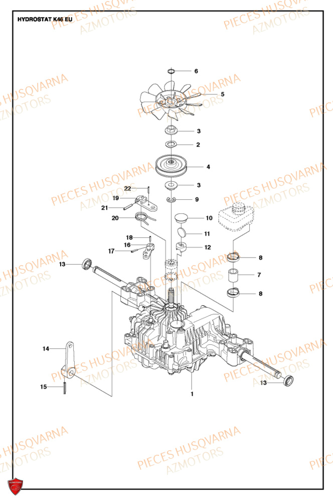 Transmission 1 HUSQVARNA PIECES TONDEUSE AUTOPORTEE R214C RIDER HUSQVARNA
