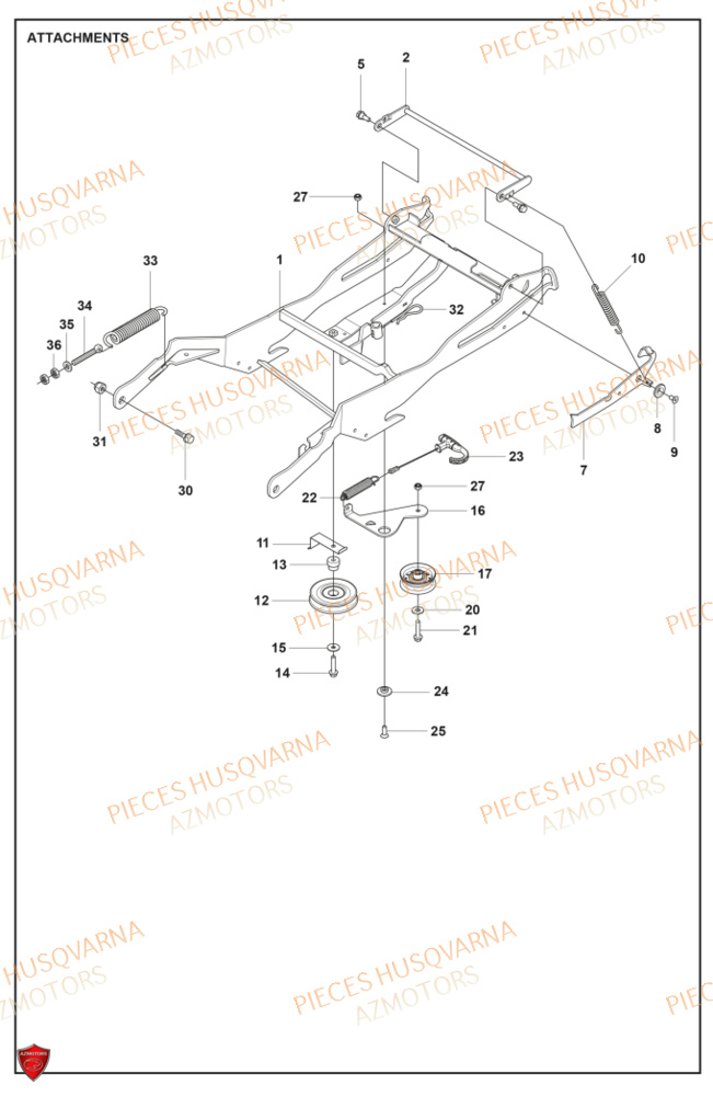 Accessoires HUSQVARNA PIECES TONDEUSE AUTOPORTEE R316TXAWD RIDER HUSQVARNA