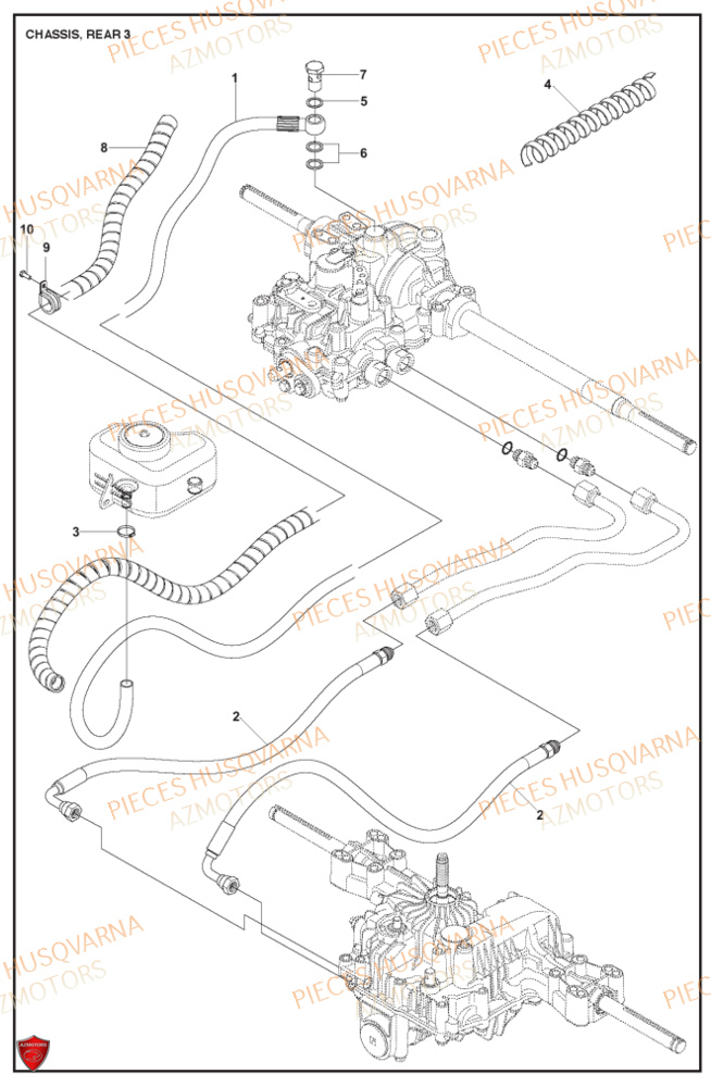 Arriere Du Chassis 1 HUSQVARNA PIECES TONDEUSE AUTOPORTEE R316TXAWD RIDER HUSQVARNA