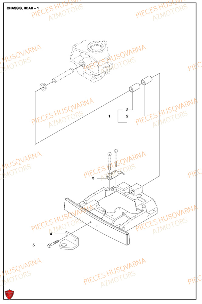 Arriere Du Chassis 2 HUSQVARNA PIECES TONDEUSE AUTOPORTEE R316TXAWD RIDER HUSQVARNA
