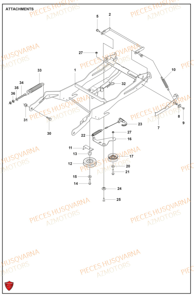 Accessoires HUSQVARNA PIECES TONDEUSE AUTOPORTEE R316TX RIDER HUSQVARNA