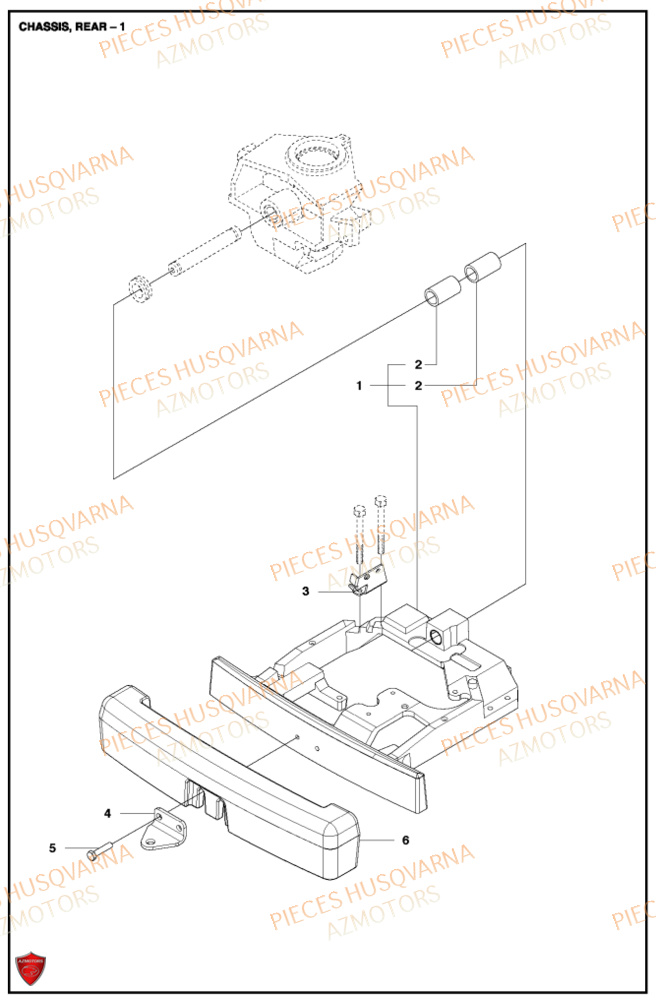 Arriere Du Chassis 2 HUSQVARNA PIECES TONDEUSE AUTOPORTEE R316TX RIDER HUSQVARNA