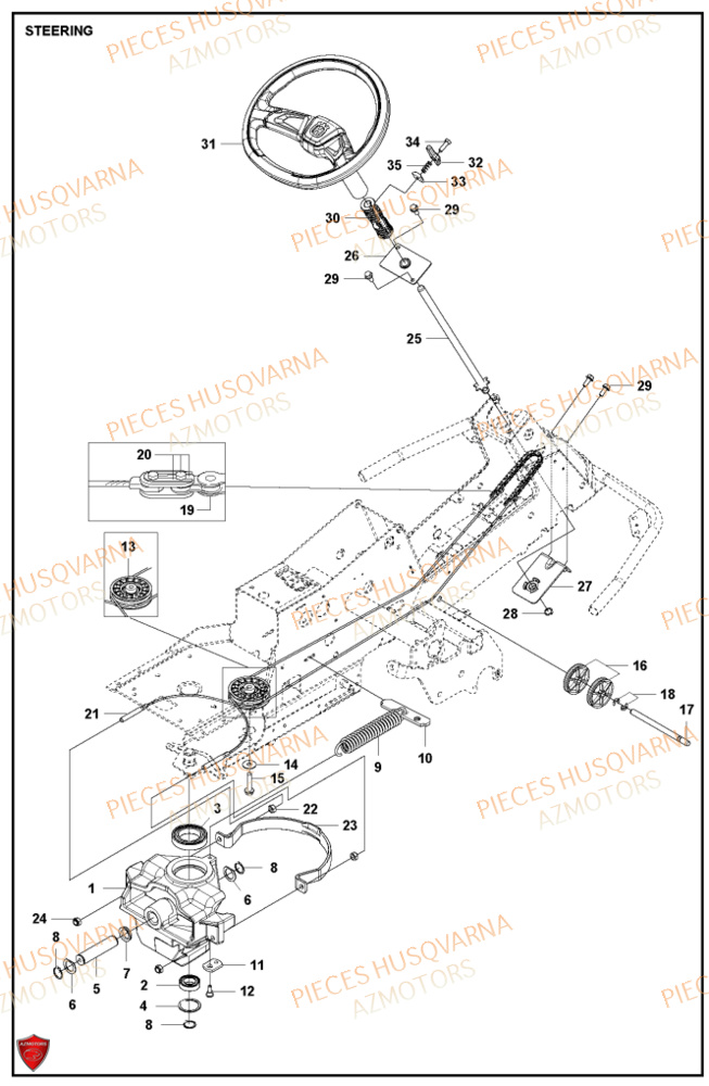 Direction HUSQVARNA PIECES TONDEUSE AUTOPORTEE R316TX RIDER HUSQVARNA
