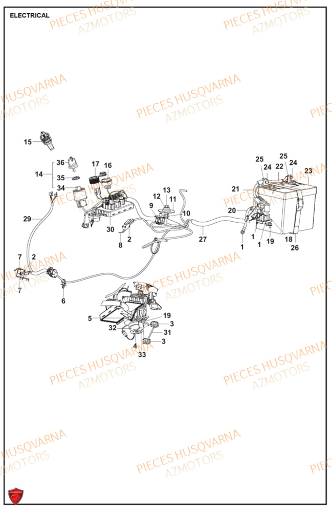 Electrique HUSQVARNA PIECES TONDEUSE AUTOPORTEE R316TX RIDER HUSQVARNA