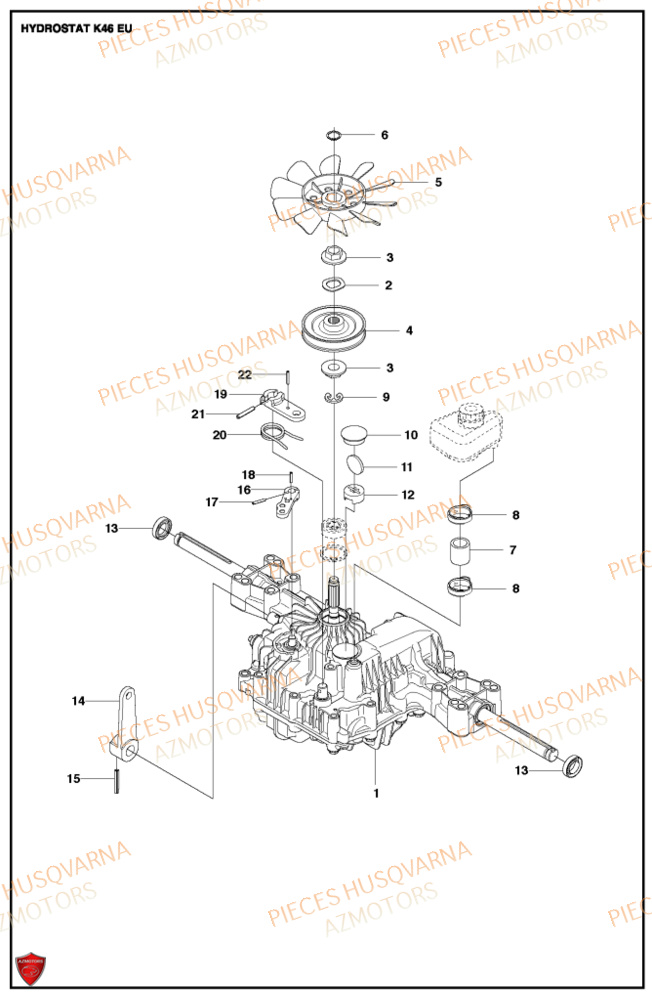 Transmission 2 HUSQVARNA PIECES TONDEUSE AUTOPORTEE R316TX RIDER HUSQVARNA