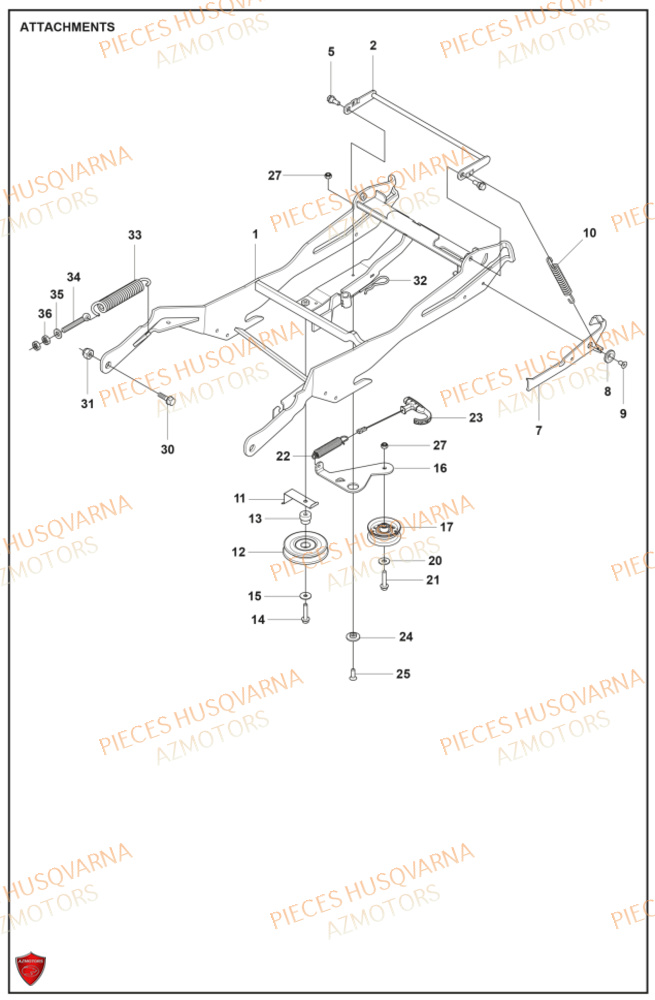 Accessoires HUSQVARNA PIECES TONDEUSE AUTOPORTEE R318X RIDER HUSQVARNA