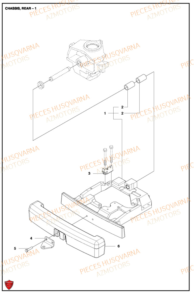 Arriere Du Chassis 2 HUSQVARNA PIECES TONDEUSE AUTOPORTEE R318X RIDER HUSQVARNA