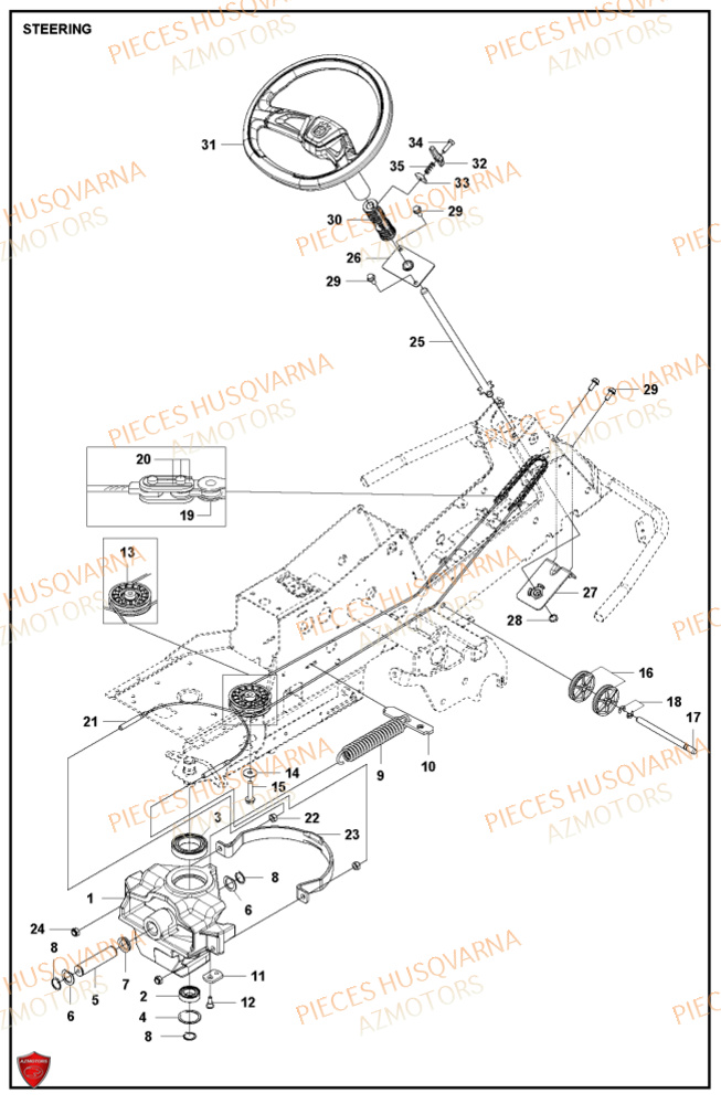 Direction HUSQVARNA PIECES TONDEUSE AUTOPORTEE R318X RIDER HUSQVARNA