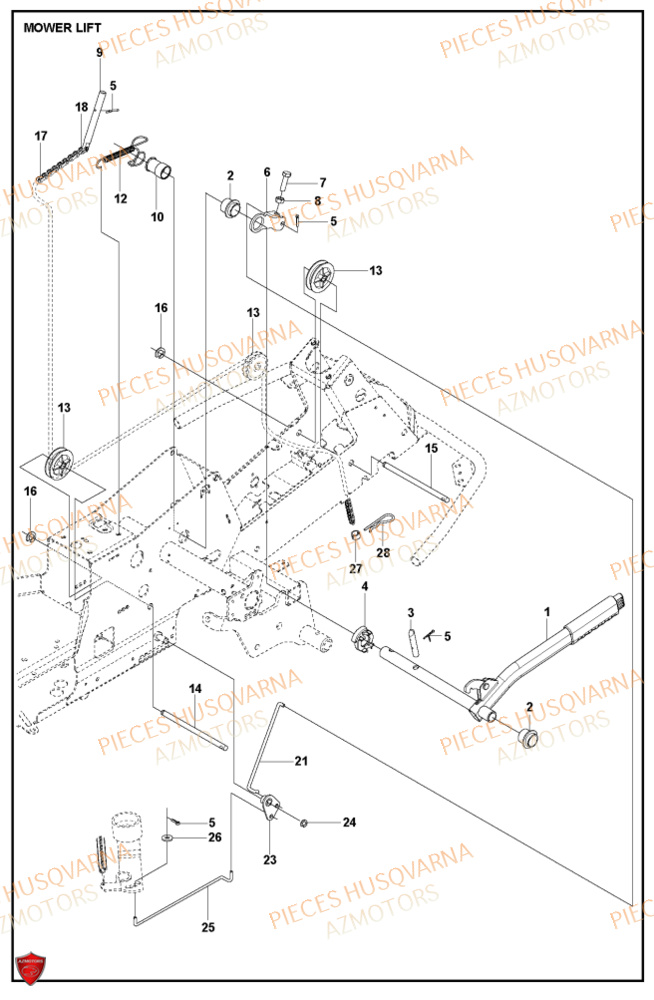Levage De Tondeuse Et De Carter HUSQVARNA PIECES TONDEUSE AUTOPORTEE R318X RIDER HUSQVARNA