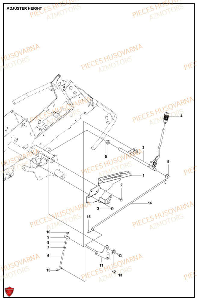 Reglage De La Hauteur HUSQVARNA PIECES TONDEUSE AUTOPORTEE R318X RIDER HUSQVARNA