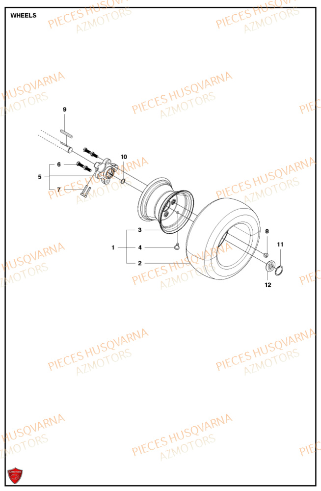 Roues Et Pneus HUSQVARNA PIECES TONDEUSE AUTOPORTEE R420TSXAWD RIDER HUSQVARNA