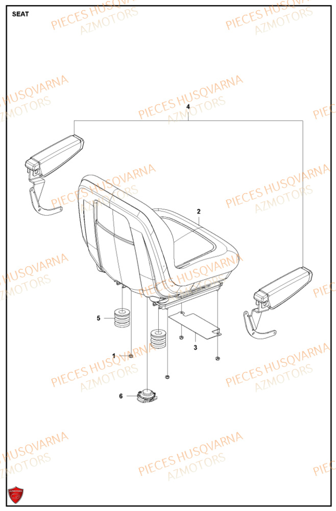 Siege HUSQVARNA PIECES TONDEUSE AUTOPORTEE R420TSXAWD RIDER HUSQVARNA