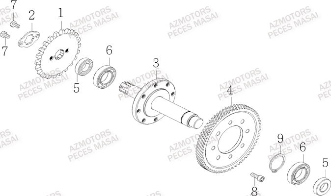 Axe De Transmission MASAI Pieces Quad R50XL