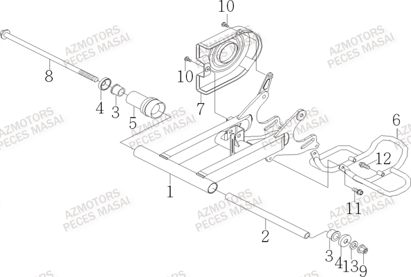 Bras Oscillant AZMOTORS Pieces Quad R50XL