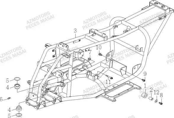 Chassis AZMOTORS Pieces Quad R50XL