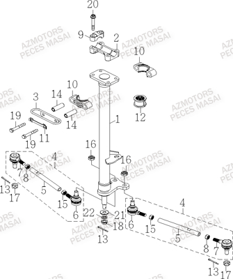 Colonne De Direction AZMOTORS Pieces Quad R50XL