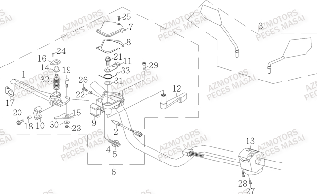 Commandes AZMOTORS Pieces Quad R50XL