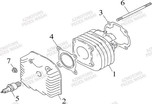 Cylindre AZMOTORS Pieces Quad R50XL