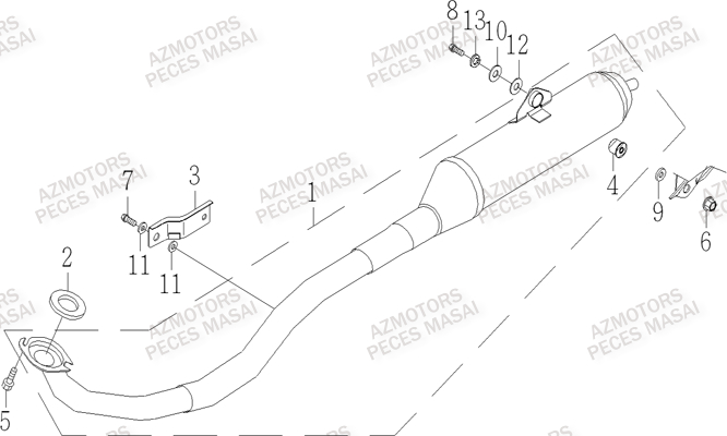 Echappement AZMOTORS Pieces Quad R50XL