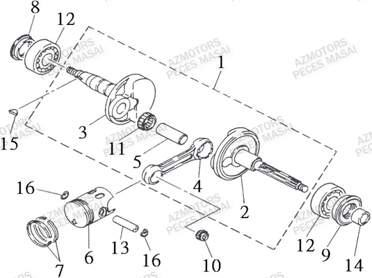 Embiellage AZMOTORS Pieces Quad R50XL