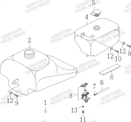 Reservoir AZMOTORS Pieces Quad R50XL