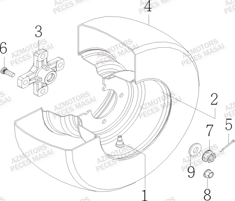 Roues Arriere MASAI Pieces Quad R50XL