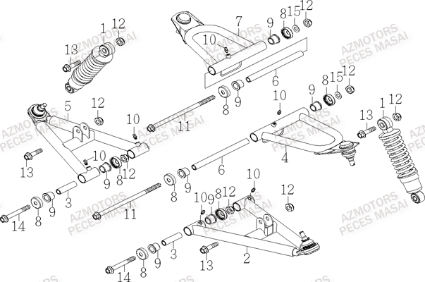 Suspension Avant AZMOTORS Pieces Quad R50XL