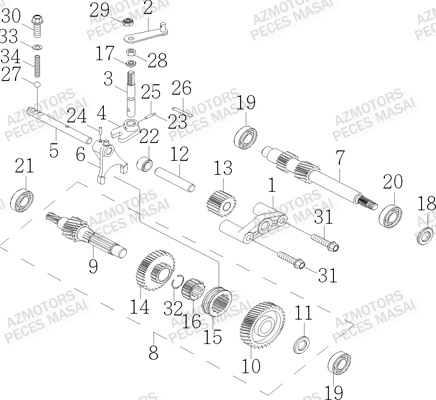 Transmission AZMOTORS Pieces Quad R50XL