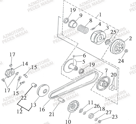 Variateur AZMOTORS Pieces Quad R50XL