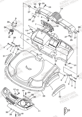 Carrosserie Avant HSUN Pièces Quad HSUN R7 - 700cc 4x4 EFI