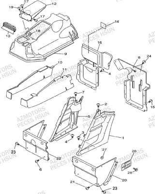 Carrosserie Laterale HSUN Pièces Quad HSUN R7 - 700cc 4x4 EFI