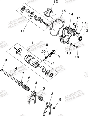 Changement De Vitesses HSUN Pièces Quad HSUN R7 - 700cc 4x4 EFI