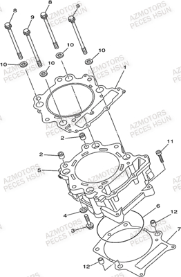 Cylindre HSUN Pièces Quad HSUN R7 - 700cc 4x4 EFI