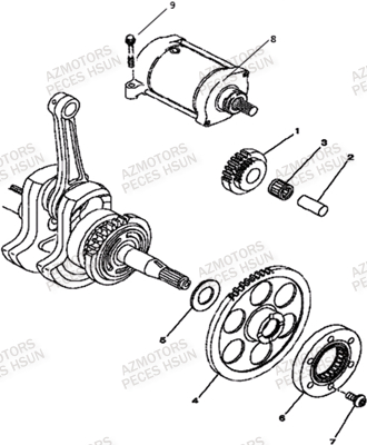 Demarreur HSUN Pièces Quad HSUN R7 - 700cc 4x4 EFI