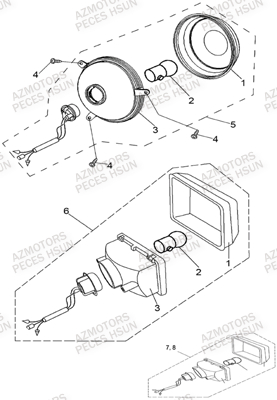 Eclairage Arriere HSUN Pièces Quad HSUN R7 - 700cc 4x4 EFI