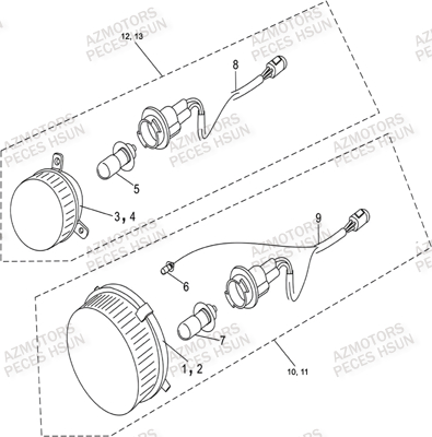 Eclairage Avant HSUN Pièces Quad HSUN R7 - 700cc 4x4 EFI