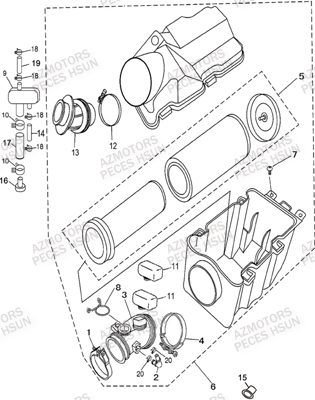 Filtre A Air HSUN Pièces Quad HSUN R7 - 700cc 4x4 EFI