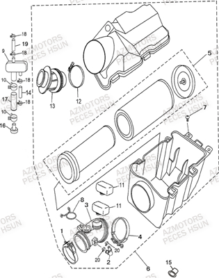 FILTRE_A_AIR HSUN Pièces Quad HSUN R7 4x4 EFI